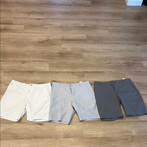 Three (3) Puma Golf Shorts - White, Gray, and Dark Gray